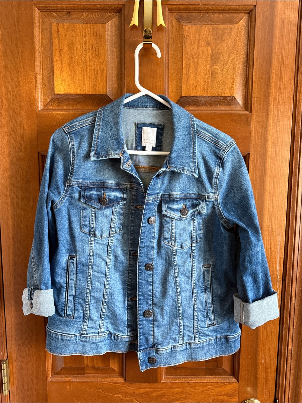 LC Lauren Conrad Blue Denim Button-Front Jean Jacket